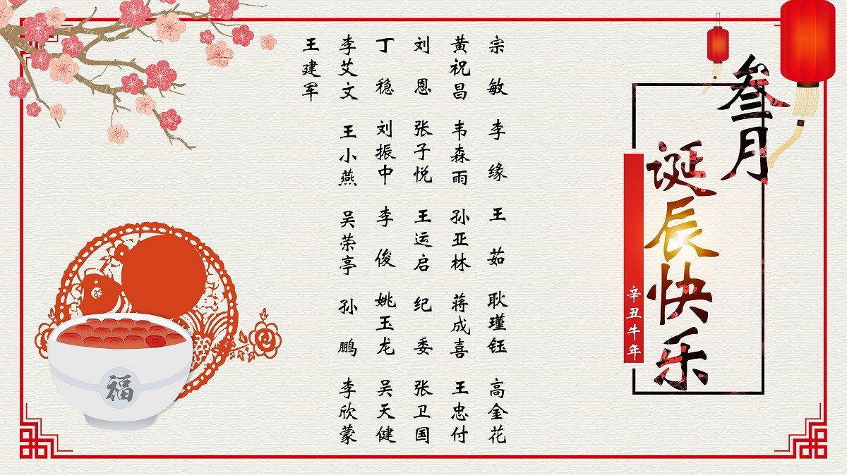 【生日祝?！抗ё?3月生日的員工生日快樂！