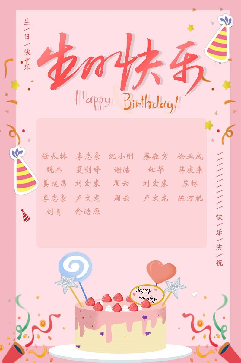 【生日祝?！抗ё?8月生日的員工生日快樂！